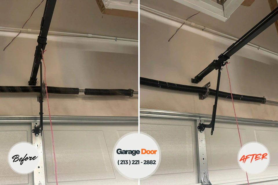 Before and after: garage door repair Whitesboro, NJ